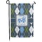 Blue Argyle Small Garden Flag - Double Sided w/ Name or Text