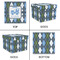 Blue Argyle Gift Boxes with Lid - Canvas Wrapped - Large - Approval