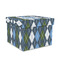 Blue Argyle Gift Boxes with Lid - Canvas Wrapped - Medium - Front/Main