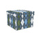 Blue Argyle Gift Boxes with Lid - Canvas Wrapped - Small - Front/Main