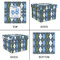 Blue Argyle Gift Boxes with Lid - Canvas Wrapped - X-Large - Approval