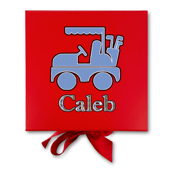 Blue Argyle Gift Boxes with Magnetic Lid - Red - Approval