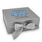 Blue Argyle Gift Boxes with Magnetic Lid - Silver - Front