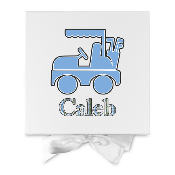 Blue Argyle Gift Boxes with Magnetic Lid - White - Approval