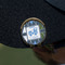 Blue Argyle Golf Ball Marker Hat Clip - Gold - On Hat