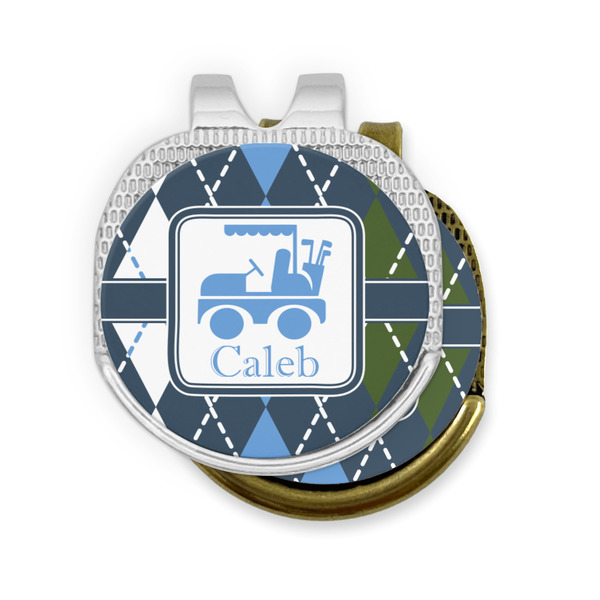 Blue Argyle Golf Ball Marker Hat Clip - PARENT/MAIN