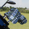 Blue Argyle Golf Club Cover - Set of 9 - On Clubs