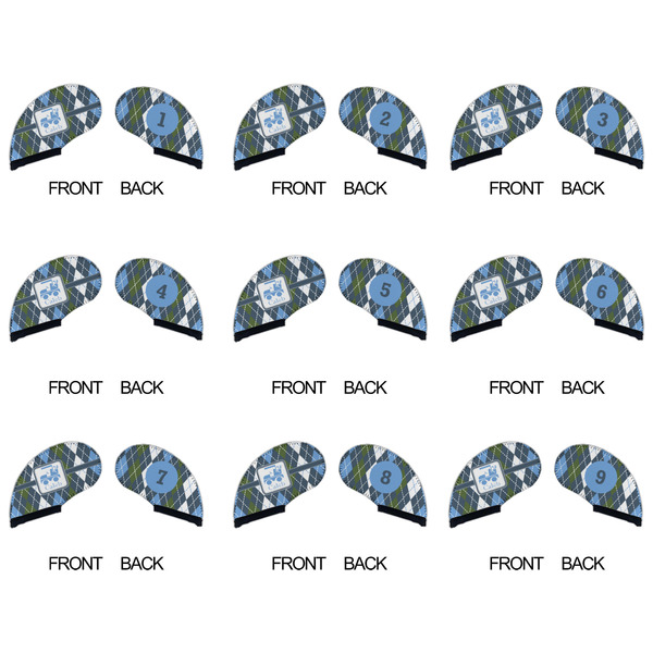 Blue Argyle Golf Club Covers - APPROVAL (set of 9)
