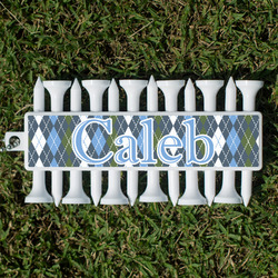 Blue Argyle Golf Tees & Ball Markers Set (Personalized)