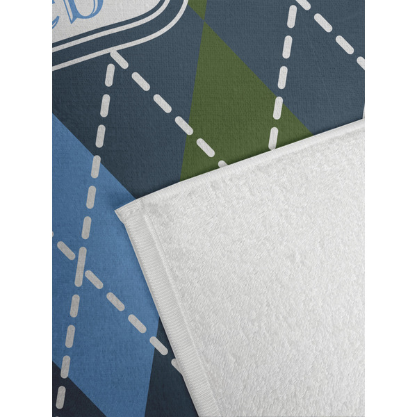 Blue Argyle Golf Towel - Detail