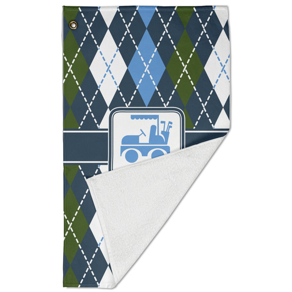 Blue Argyle Golf Towel - Folded (Large)