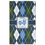 Blue Argyle Golf Towel - Poly-Cotton Blend - Large w/ Name or Text