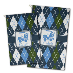Blue Argyle Golf Towel - Poly-Cotton Blend w/ Name or Text