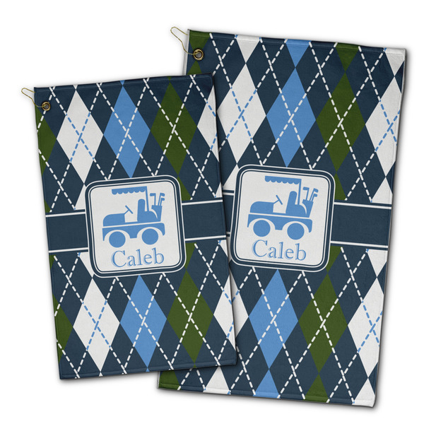 Blue Argyle Golf Towel - PARENT (small and large)
