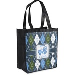 Blue Argyle Grocery Bag (Personalized)