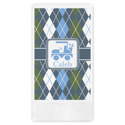 Blue Argyle Guest Paper Towels - Full Color (Personalized)
