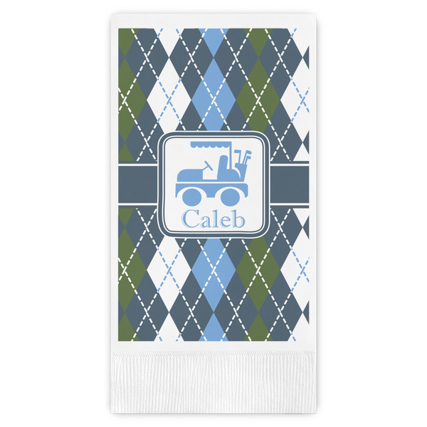 Custom Blue Argyle Guest Paper Towels - Full Color (Personalized)