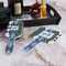 Blue Argyle Hair Brush and Hand Mirror - Bathroom Scene