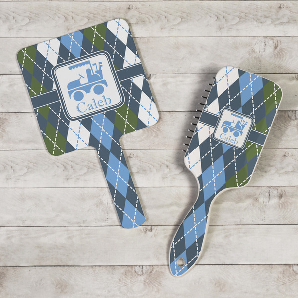 Blue Argyle Hand Mirrors - In Context