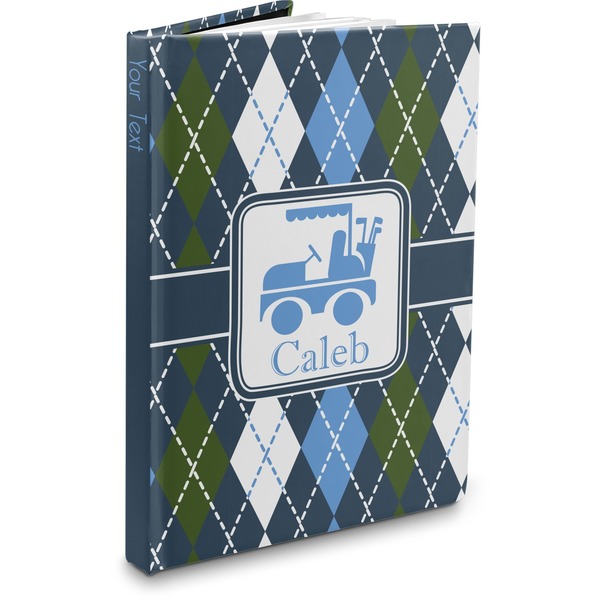 Custom Blue Argyle Hardbound Journal - 7.25" x 10" (Personalized)