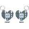 Blue Argyle Heart Keychain (Front + Back)