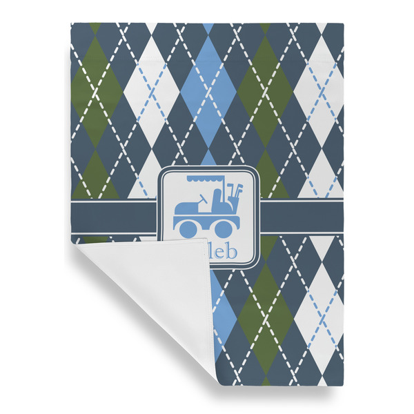 Blue Argyle House Flags - Single Sided - FRONT FOLDED