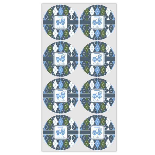 Blue Argyle Icing Circle - Medium - Set of 8