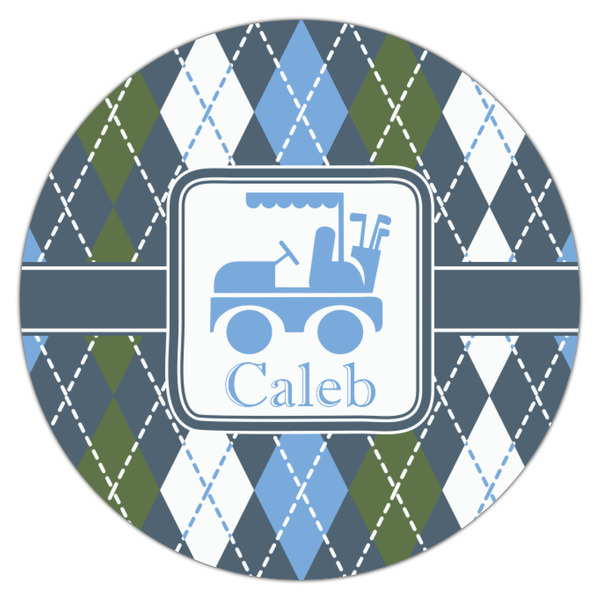 Blue Argyle Icing Circle - Small - Single