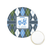Blue Argyle Printed Cookie Topper - 1.25" (Personalized)
