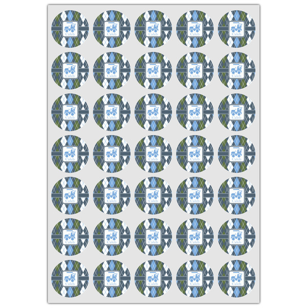 Blue Argyle Icing Circle - XSmall - Set of 35