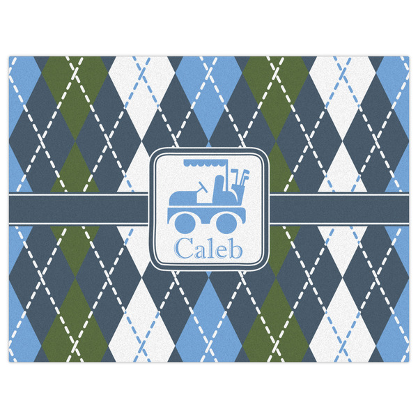 Blue Argyle Indoor / Outdoor Rug - 6'x8' - Front Flat