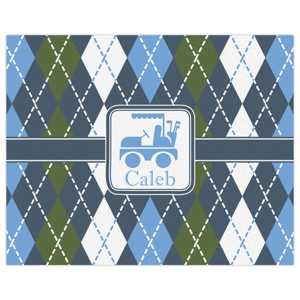 Blue Argyle Indoor / Outdoor Rug - 8'x10' - Front Flat