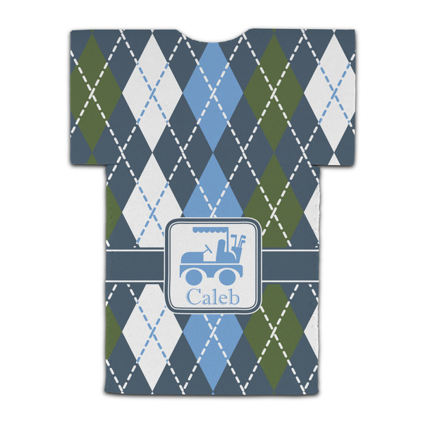 Blue Argyle Jersey Bottle Cooler - BACK (flat)