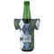 Blue Argyle Jersey Bottle Cooler - FRONT (on bottle)
