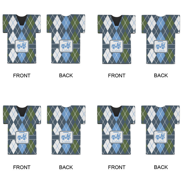 Blue Argyle Jersey Bottle Cooler - Set of 4 - APPROVAL