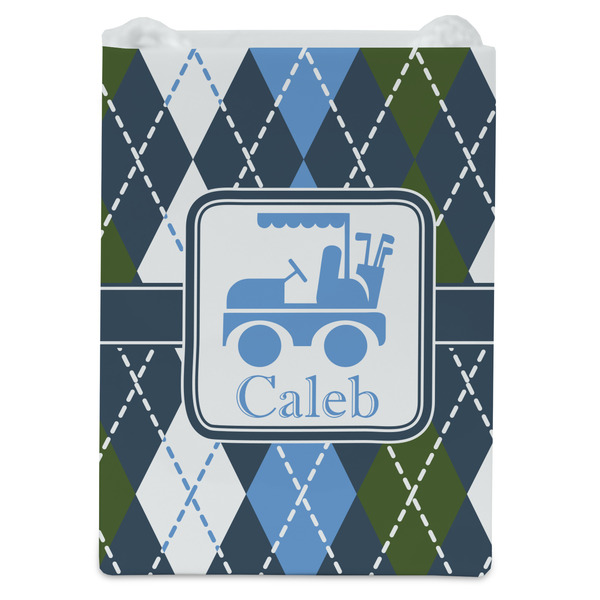 Blue Argyle Jewelry Gift Bag - Gloss - Front