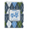 Blue Argyle Jewelry Gift Bag - Matte - Front