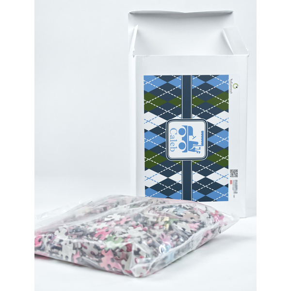 Blue Argyle Jigsaw Puzzle 1014 Piece - Box