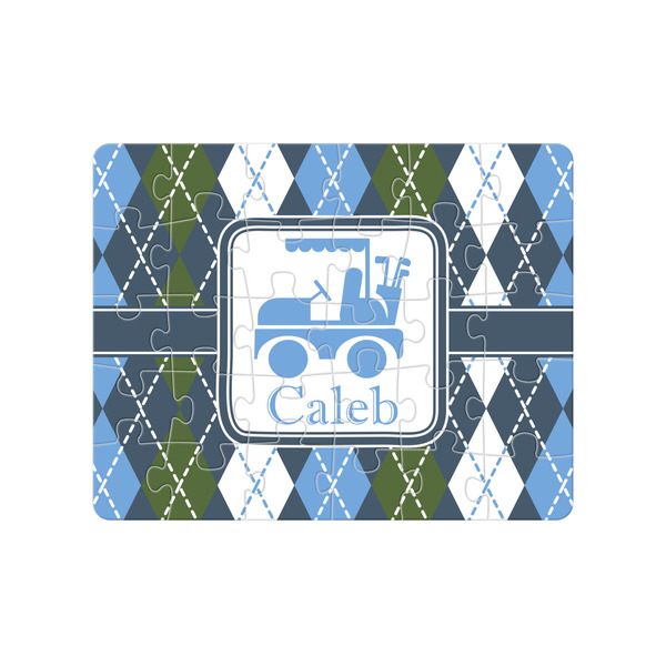 Custom Blue Argyle Jigsaw Puzzles (Personalized)