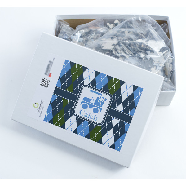 Blue Argyle Jigsaw Puzzle 500 Piece - Box