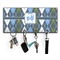 Blue Argyle Key Hanger w/ 4 Hooks & Keys