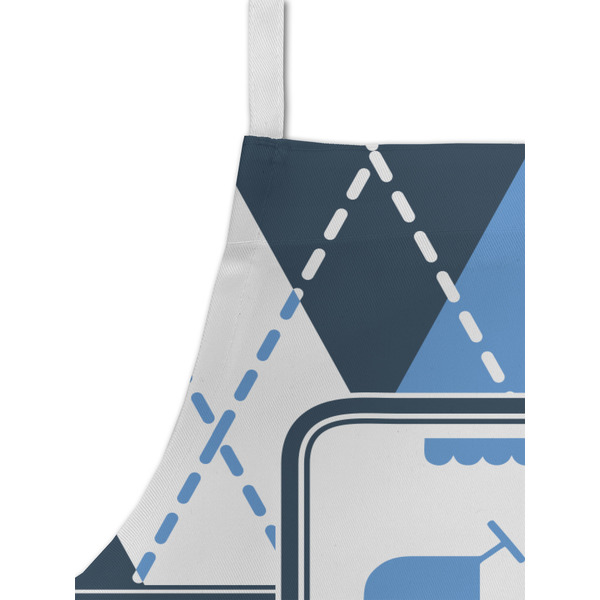 Blue Argyle Kid's Aprons - Detail