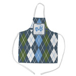Blue Argyle Kid's Apron - Medium (Personalized)