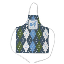 Blue Argyle Kid's Apron w/ Name or Text