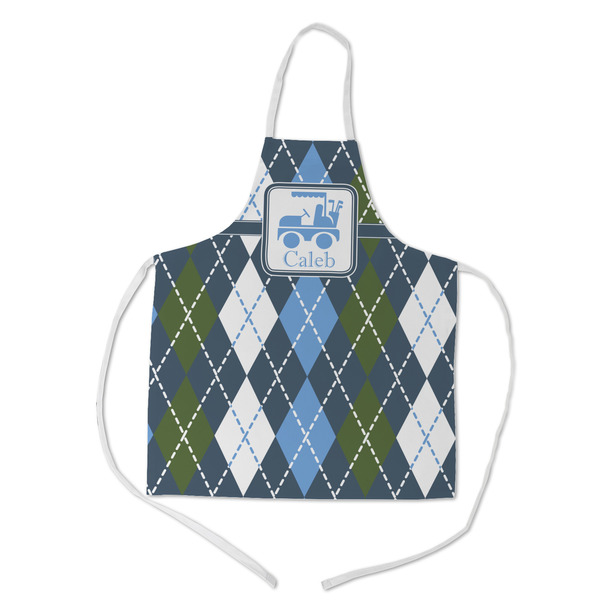 Custom Blue Argyle Kid's Apron - Medium (Personalized)