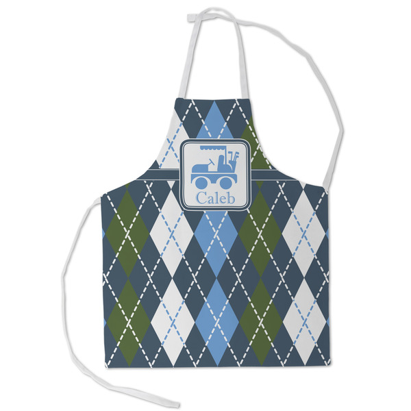 Custom Blue Argyle Kid's Apron - Small (Personalized)