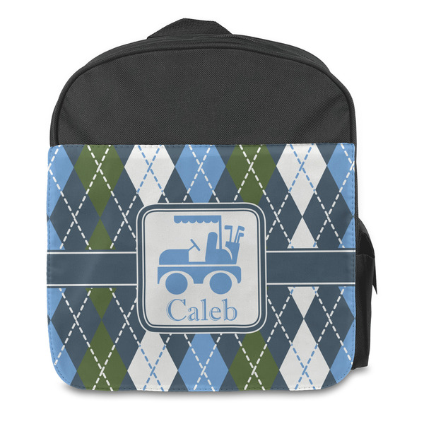 Blue Argyle Kids Backpack - Front