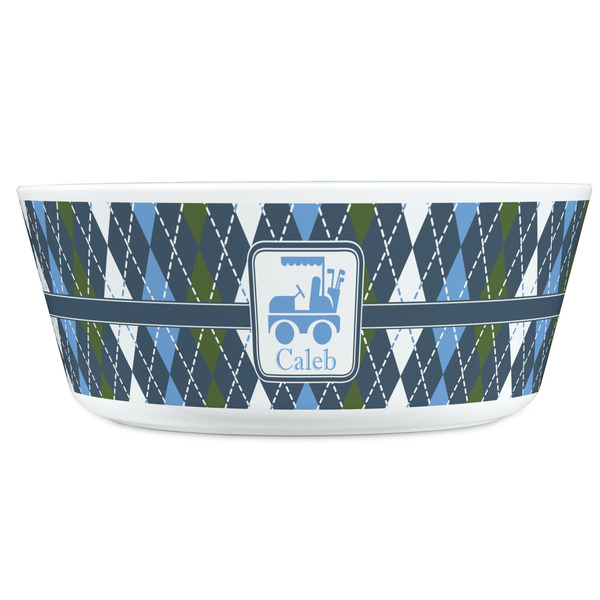 Blue Argyle Kids Bowls - FRONT