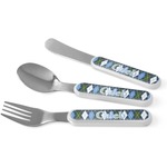 Blue Argyle Kid's Flatware (Personalized)