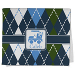 Blue Argyle Kitchen Towel - Poly Cotton w/ Name or Text